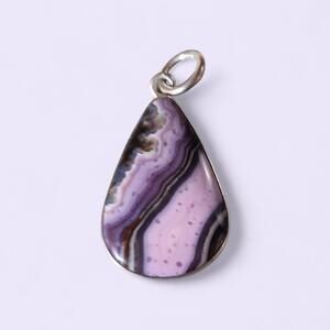 Purple Passion Agate Tear drop Pendant 925